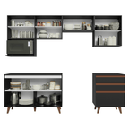 Armário de Cozinha Completa 250cm Preto Reims Madesa 09