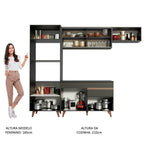 Armário de Cozinha Completa 260cm Preto Reims Madesa 01