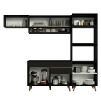 Armário de Cozinha Completa 260cm Preto Reims Madesa 07