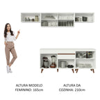 Armário de Cozinha Completa 260cm Branco Reims Madesa 10