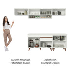 Armário de Cozinha Completa 260cm Branco Reims Madesa 11