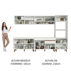 Armário de Cozinha Completa 310cm Branco Reims Madesa 02