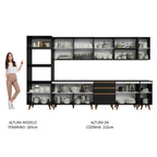 Armário de Cozinha Completa 355cm Preto Reims da Sabrina Madesa