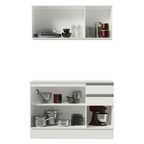 Armário de Cozinha Compacta 100% MDF 120 cm Branco Smart Madesa 01
