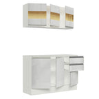 Armário de Cozinha Compacta 100% MDF 120 cm Frentes Branco Brilho Smart Madesa XP