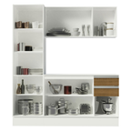 Armário de Cozinha Compacta 100% MDF 170 cm Branco/Rustic/Crema Smart Madesa 01