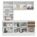 Armário de Cozinha Compacta 100% MDF 180 cm Branco/Rustic/Crema Smart Madesa 03
