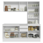 Armário de Cozinha Compacta 100% MDF 180 cm Branco Smart Madesa 04