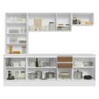 Armário de Cozinha Completa 100% MDF 240 cm Branco/Rustic/Crema Smart Madesa 01