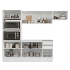 Armário de Cozinha Completa 100% MDF 250cm Branco Smart Madesa 03