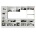 Armário de Cozinha Completa 100% MDF 300 cm Frentes Branco Smart Madesa 01