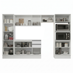 Armário de Cozinha Completa 100% MDF 300cm Branco Smart Madesa 03