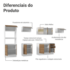 Armário de Cozinha Completa 100% MDF 310 cm Branco/Rustic/Crema Smart 02