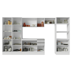 Armário de Cozinha Completa 100% MDF 350cm Smart Branco Brilhante Madesa 01