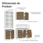 Armário de Cozinha Compacta 190cm Branco/Rustic Stella Madesa 03