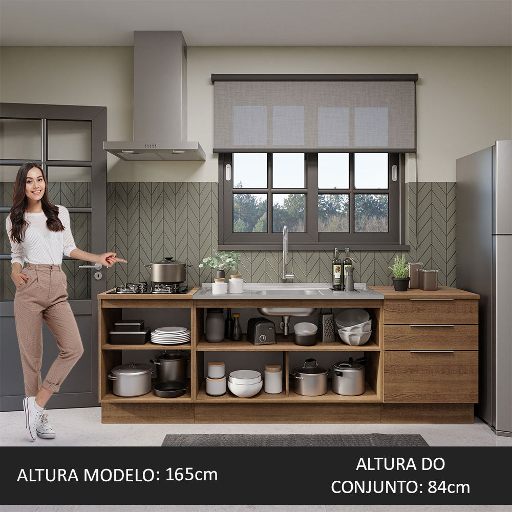 Armário de Cozinha Compacta 240cm Rustic Stella Madesa 01