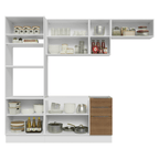 Armário de Cozinha Completa 270 cm Branco/Rustic Stella Madesa 12