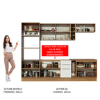 Armário de Cozinha Completa 290cm Rustic/Branco Stella Madesa 01