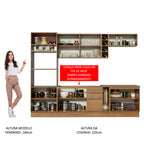 Armário de Cozinha Completa 290cm Rustic/Rustic/Branco Stella Madesa 01