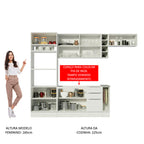 Armário de Cozinha Completa 290cm Branco/Branco/Rustic Stella Madesa 02