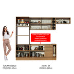 Armário de Cozinha Completa 290cm Rustic/Rustic/Branco Stella Madesa 02