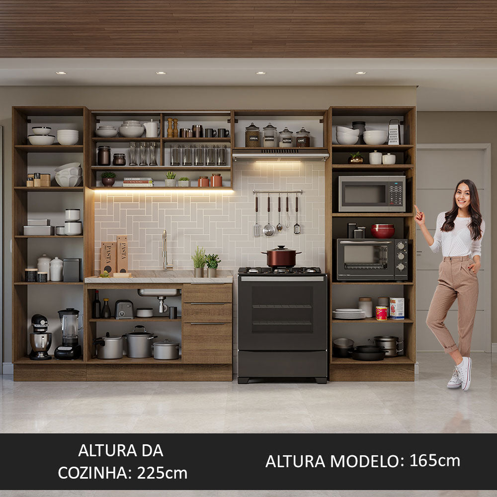 Armário de Cozinha Completa 330cm Rustic Stella Madesa 03