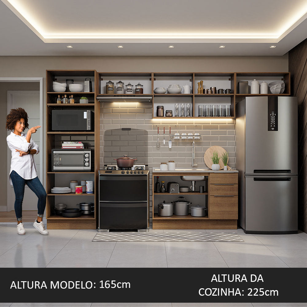 Armário de Cozinha Completa 350cm Rustic Stella Madesa 01