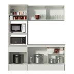 Armário de Cozinha Compacta com Balcão e Tampo Branco Topazio Pop Madesa