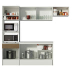 Armário de Cozinha Completa 240cm Branco/Rustic Topazio Madesa 01