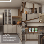 Armário de Cozinha Compacta 180 cm Rustic/Crema Vik Madesa 04