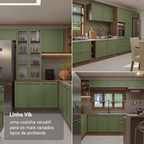 Armário de Cozinha Completa 270 cm Rustic/Verde Vik Madesa 07