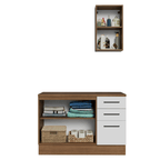 Conjunto Gabinete para Banheiro 120cm 3 Portas 3 Gavetas Rustic/Branco Agata Madesa 01