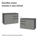 Gabinete Suspenso para Banheiro 100cm 1 Porta 3 Gavetas Cinza Nice Madesa 03