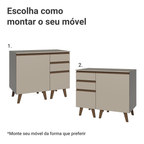 Gabinete para Banheiro 100cm 1 Porta 3 Gavetas Crema Nice Madesa 04