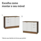 Conjunto Gabinete para Banheiro 110cm 3 Gavetas 3 Portas Rustic/Branco Vik Madesa 01