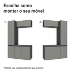 Conjunto Gabinete Suspenso para Banheiro 120cm 5 Portas Cinza Nice Madesa 02