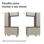 Conjunto Gabinete para Banheiro 120cm 5 Portas Crema Nice Madesa 03