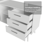 Escrivaninha Penteadeira de Canto 3 Gavetas Branco Madesa