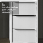 Escrivaninha Penteadeira 136cm 1 Porta 3 Gavetas Tampo de Vidro Branco Madesa