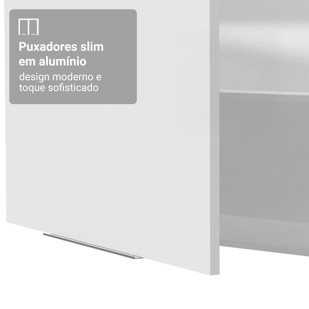 Armário Aéreo para Quarto 70 cm 1 Porta Basculante Branco Neo Madesa