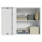 Armário Aéreo de Canto para Quarto 1 Porta Branco Neo Madesa