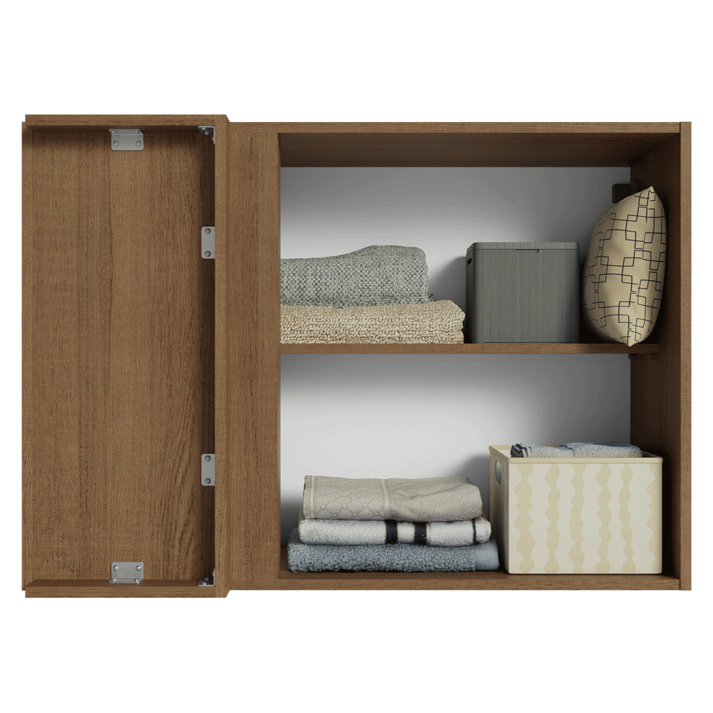 Armário Aéreo de Canto para Quarto 1 Porta Rustic Neo Madesa