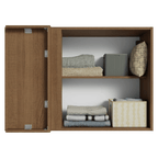 Armário Aéreo de Canto para Quarto 1 Porta Rustic Neo Madesa