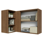 Armário Aéreo de Canto para Quarto 1 Porta e 3 Nichos Rustic Neo Madesa