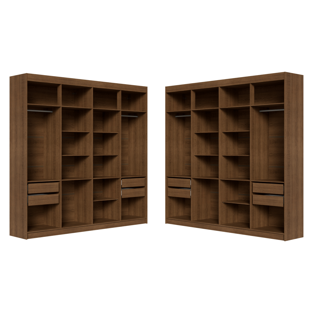 Guarda-Roupa Closet de Canto 522 cm 8 Gavetas Rustic Venus Madesa