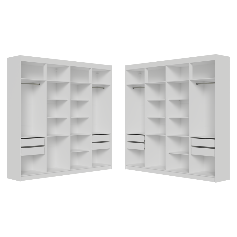 Guarda-Roupa Closet de Canto 522 cm 8 Gavetas Branco Venus Madesa