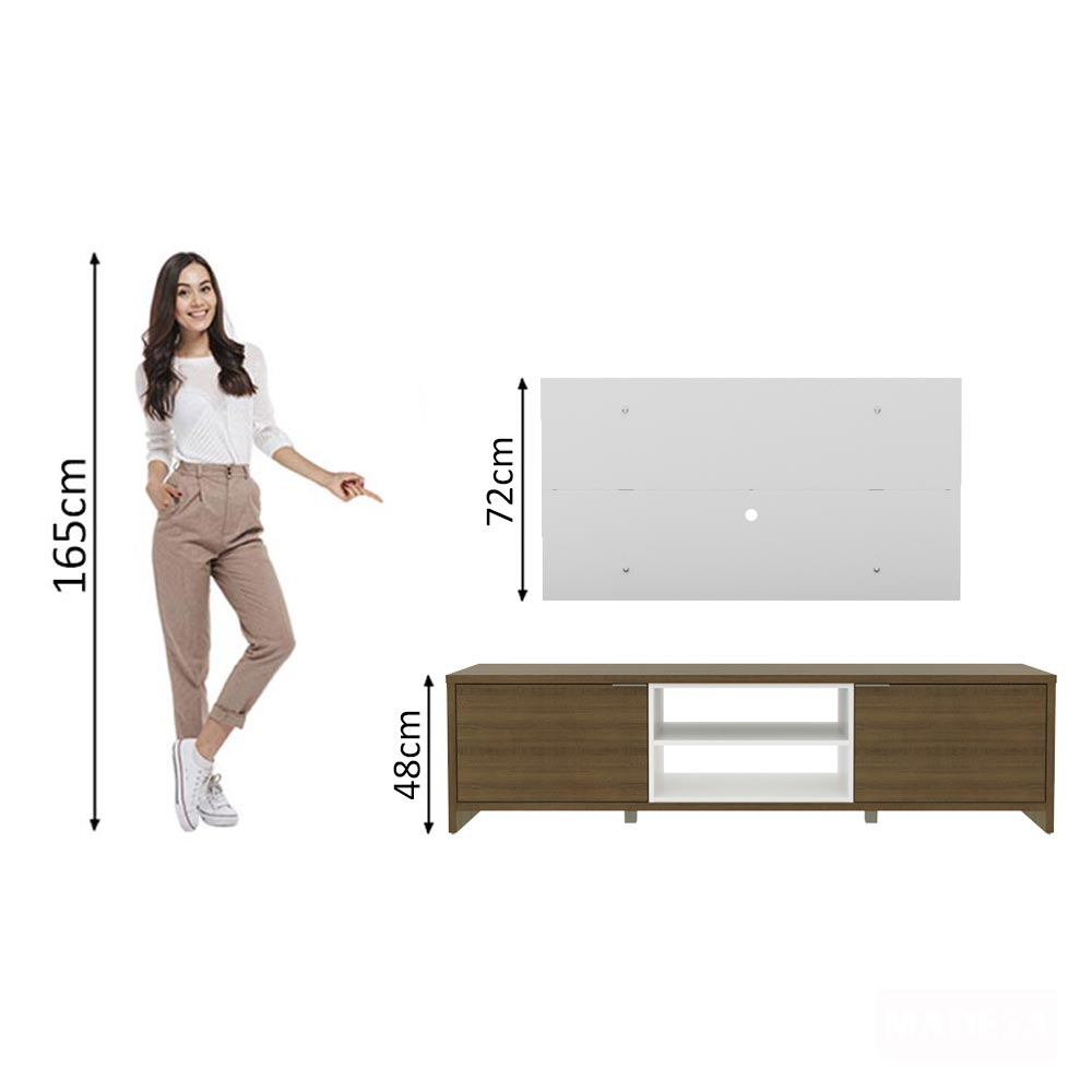 Rack Madesa Metz e Painel para TV até 55 Polegadas Rustic/Branco