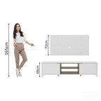 Rack Madesa Metz e Painel para TV até 55 Polegadas Branco/Rustic