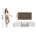 Rack Madesa Metz e Painel para TV até 55 Polegadas Branco/Rustic/Rustic