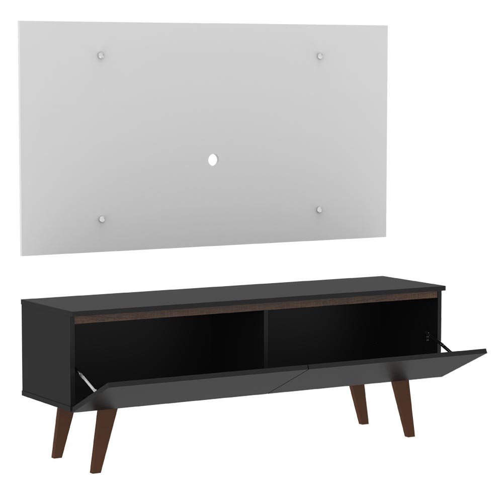 Rack Madesa Le Mans e Painel para TV até 55 Polegadas 2 Portas Preto/Branco